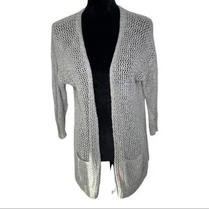 Gilly Hicks Open Knit Cardigan Gray size Small